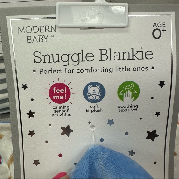 NWT Modern Baby 2pk Soft swaddle blankets w/ Snuggle Blankie  baseball themed - Picture 2 of 7